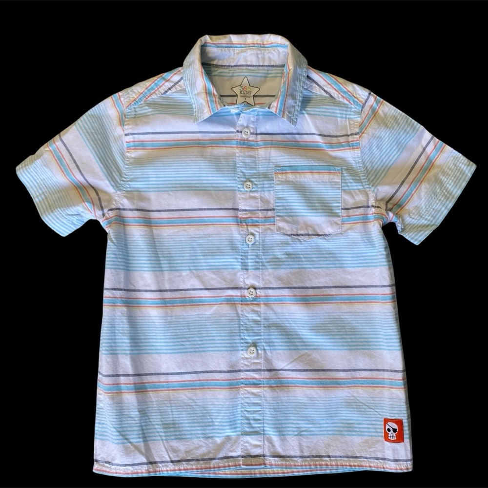 365 Kids Garanimals | Boys Short Sleeve Button Up Shirt | 100% Cotton | Sz 7